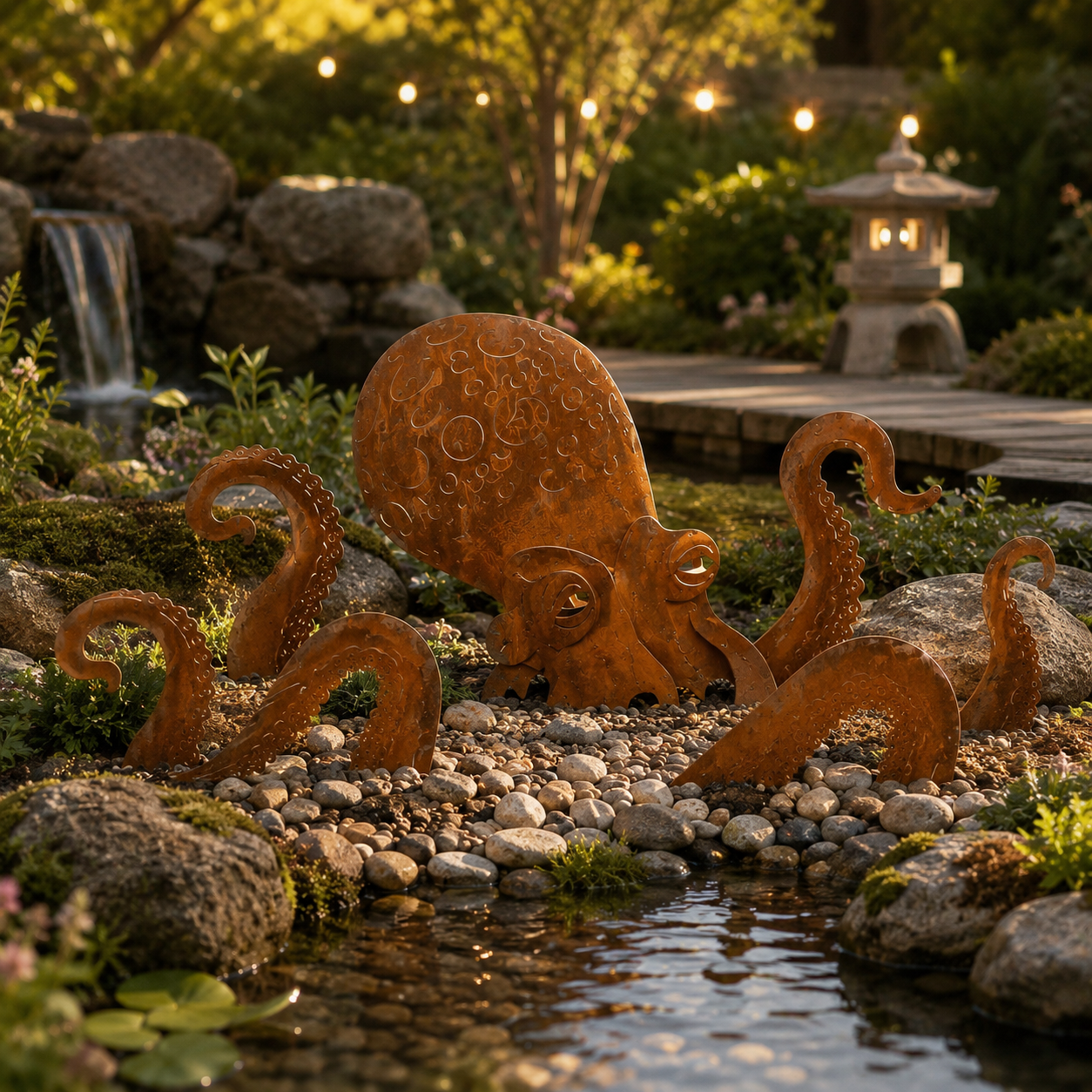 🔥Last Day 50% OFF🔥- 🐙Rust Patina Giant Squid Garden Sculpture