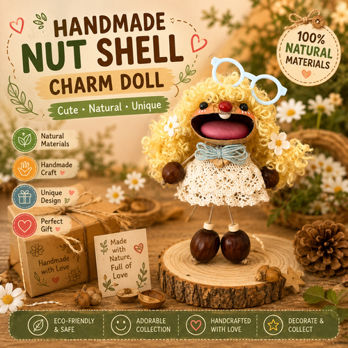 Handmade Pod Shell Charm Doll