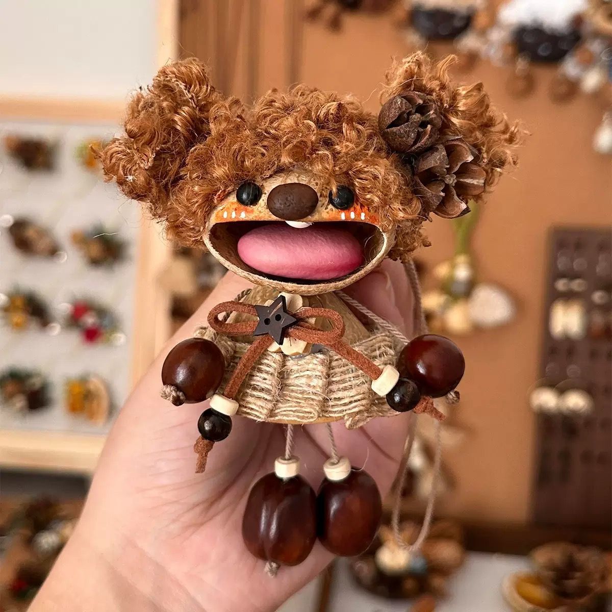 Handmade Pod Shell Charm Doll