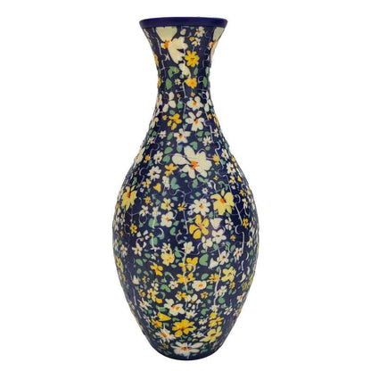 3D Flower Vase Puzzle with Curved Interlocking Pieces