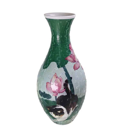 3D Flower Vase Puzzle with Curved Interlocking Pieces