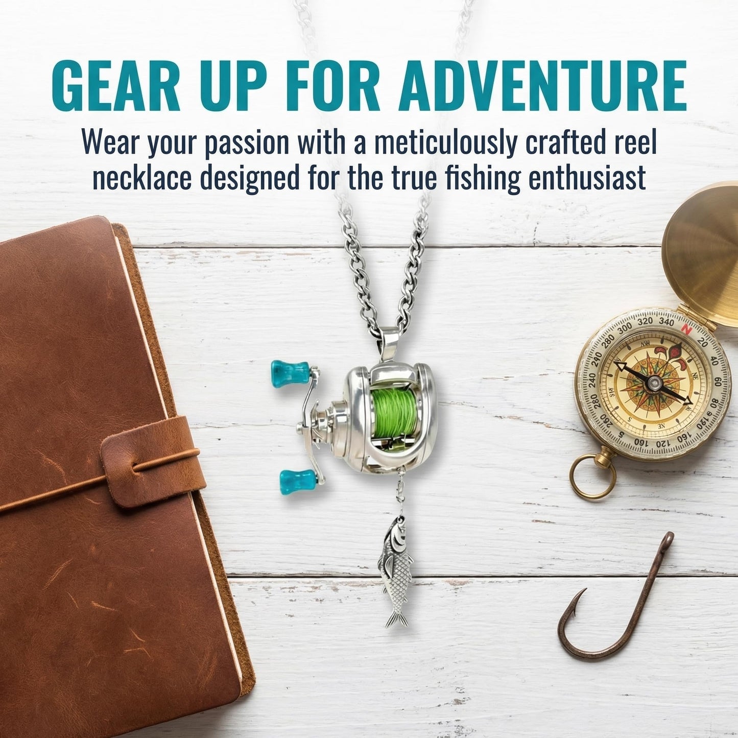 🎁LAST DAY 50% OFF 😍2026 Newest Collectible Mini Fishing Reel Pendant Necklace for Anglers