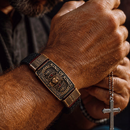 ✝️KING OF KINGS bracelet - 🙏Fit: Flexible design – fits most wrists (7–10.5 in)