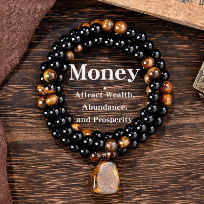✨✨ Money Attraction Necklace With GreenAventurine & Tiger Eye Pendant Healing Crystal Stone