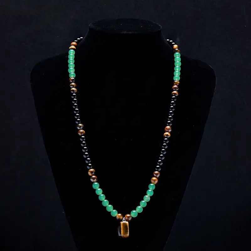 ✨✨ Money Attraction Necklace With GreenAventurine & Tiger Eye Pendant Healing Crystal Stone