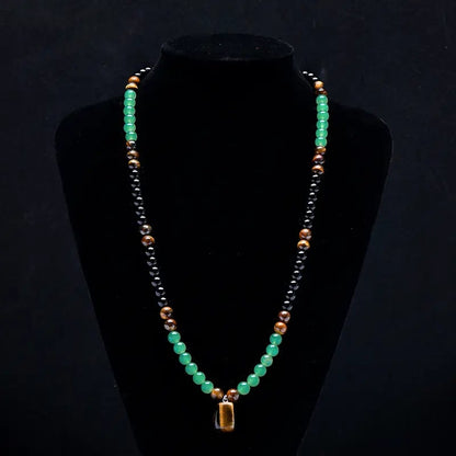 ✨✨ Money Attraction Necklace With GreenAventurine & Tiger Eye Pendant Healing Crystal Stone