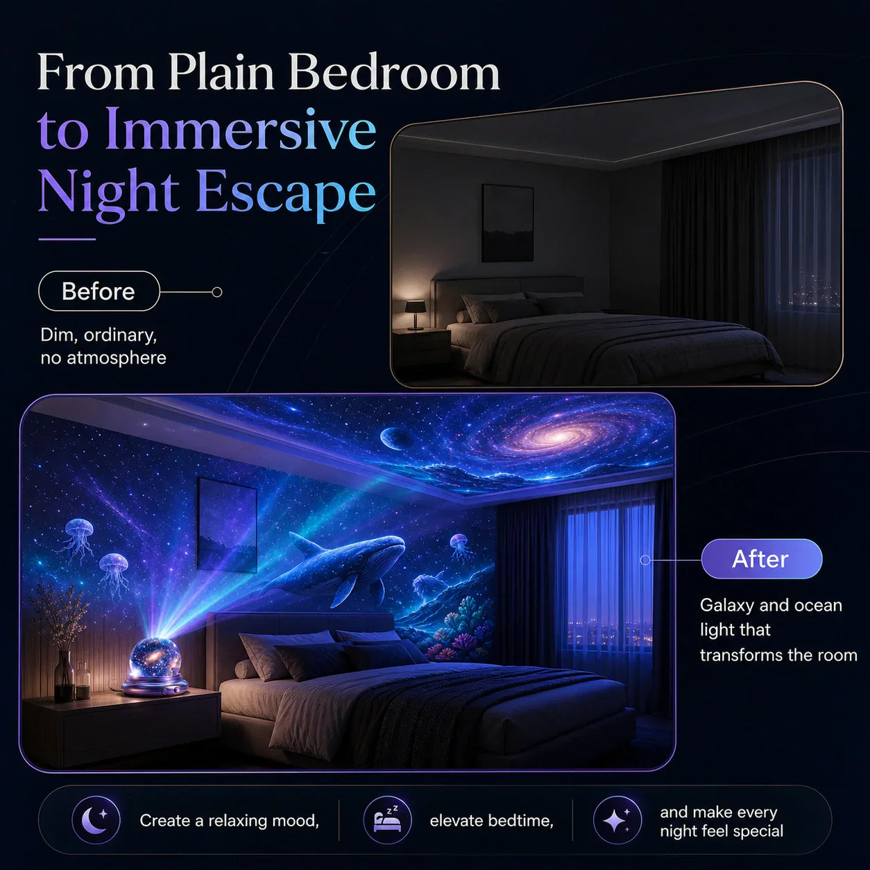 🌌Veexke® 5D 🌌Night Light Projector —⭐ Smart Dynamic Lighting for Bedrooms & Kids’ Rooms🔥