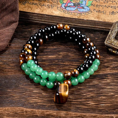✨✨ Money Attraction Necklace With GreenAventurine & Tiger Eye Pendant Healing Crystal Stone