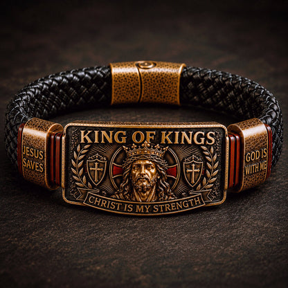 ✝️KING OF KINGS bracelet - 🙏Fit: Flexible design – fits most wrists (7–10.5 in)